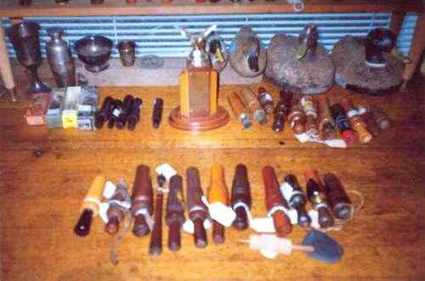 In the Foreground are Clyde Harbin's Personal Duck Calls