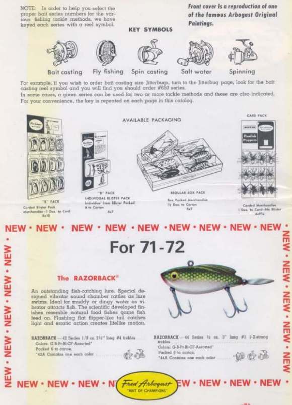 Fred Arbogast 1972 Catalog