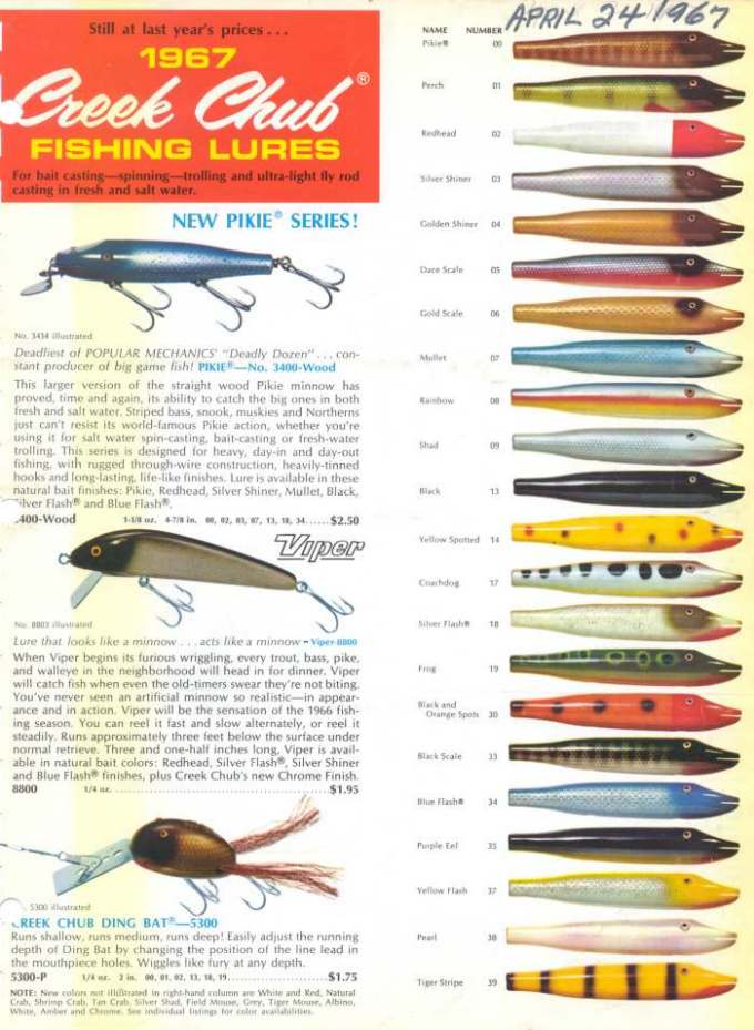 Creek Chub 1967 Catalog