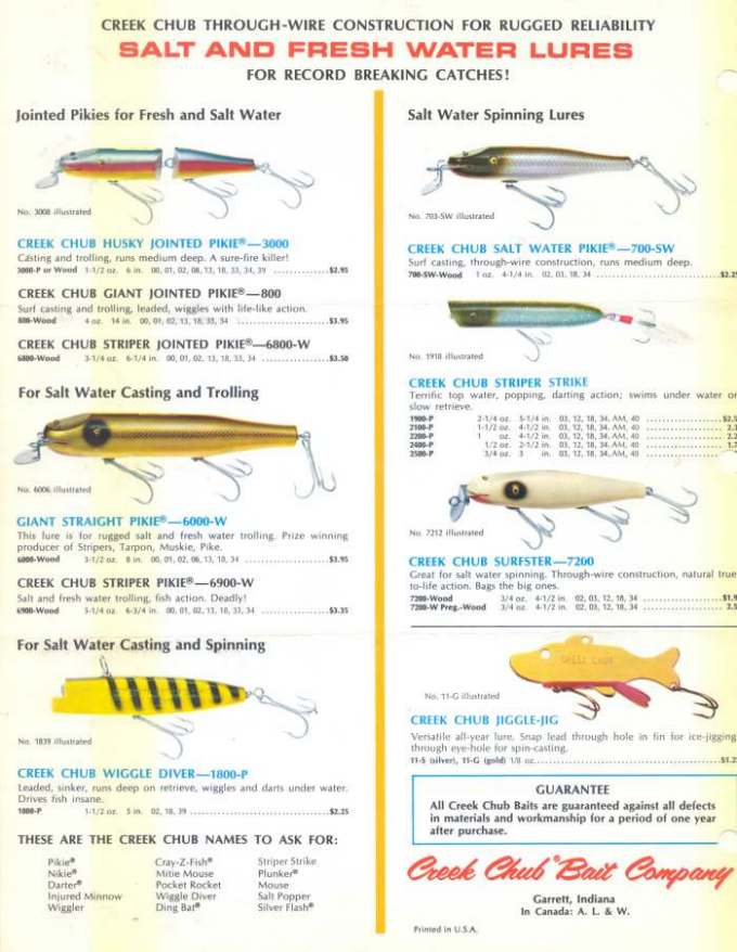 Creek Chub 1967 Catalog