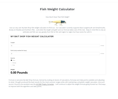 Fish Weight Calculator