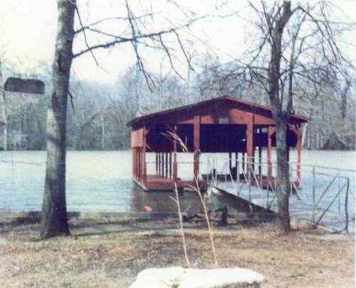 Their first 1970 single boat dock is not shown here.  The White River level was bank full...ie,,,Clarendon River Gage at 28.3 feet on January 28, 1988.  The Clarendon water level is now monitored regularly with it's new computer system.