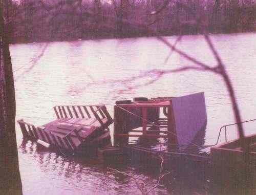 Some very bad storms damaged both boat docks.  The original 1970 boat dock is upright and Mr. Harbin first two boat dock built  by Brown Lumber Co. was destroyed by high winds.
