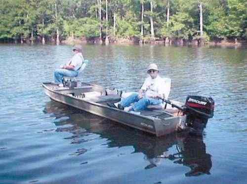 Clyde and Polk Harbin enjoying a beautiful day fishing together.