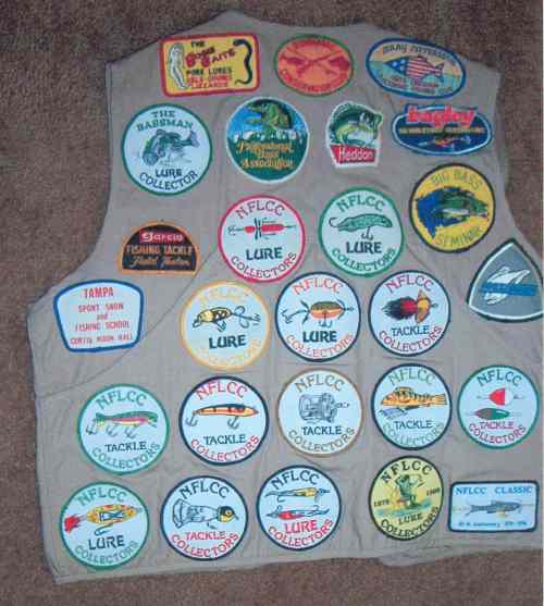 As of August 20, 2003 there are 26 patches on the back of the second Harbin Lure Jacket which is now filled.  It was Mr. Harbin's pleasure to appear in the NFLCC Swap Meets wearing one of the first "Patch Jackets" before the club began offering club patches.