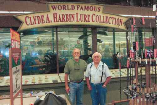 C.A. Harbin II and his Father at Bass Pro Shops "Sportsman's Warehouse Store in Memphis, Tennessee.  They purchased four rods and one reel for Son and Mother use at their East Lake cabin, Holly Grove, Arkansas.