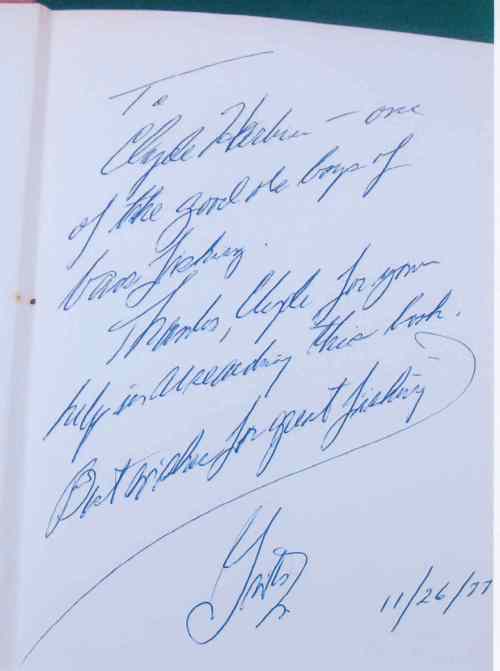 Four pages of the "Saga" in Grits Greshan's 1966 book.  Page 108 caused Dudley Murphy to invite Mr. Harbin to become the 5th lure collector to form the collector's lure club (NFLCC).