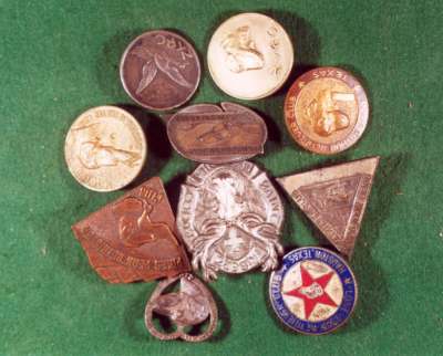 These pins represent various retriever clubs where Mr. Harbin or his trainers handled Mr. Harbin's dogs.