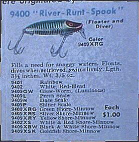 Heddon 9400 River Runt Spook Vintage Ad