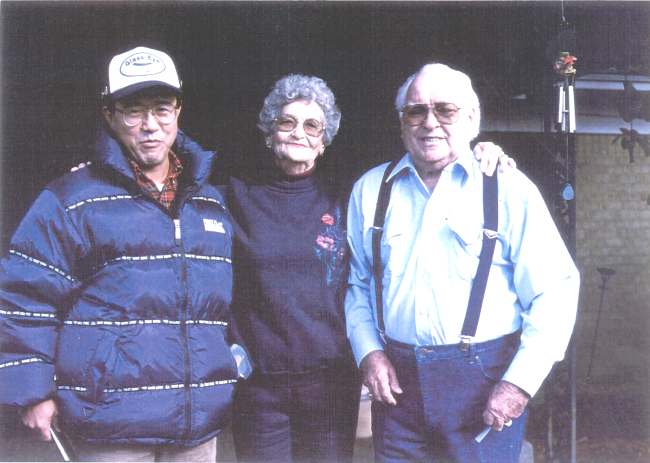 (left) Mr. Mitsuru Sato           (center) Mrs. Polk Harbin      (right) Mr. Clyde A Harbin Sr.