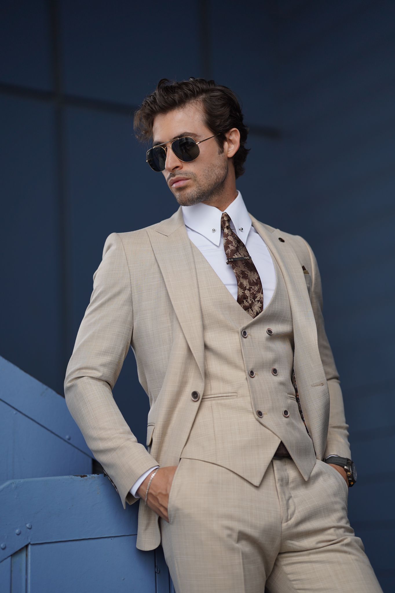 Daniel Slim Fit Cream Wool Suit – BRABION