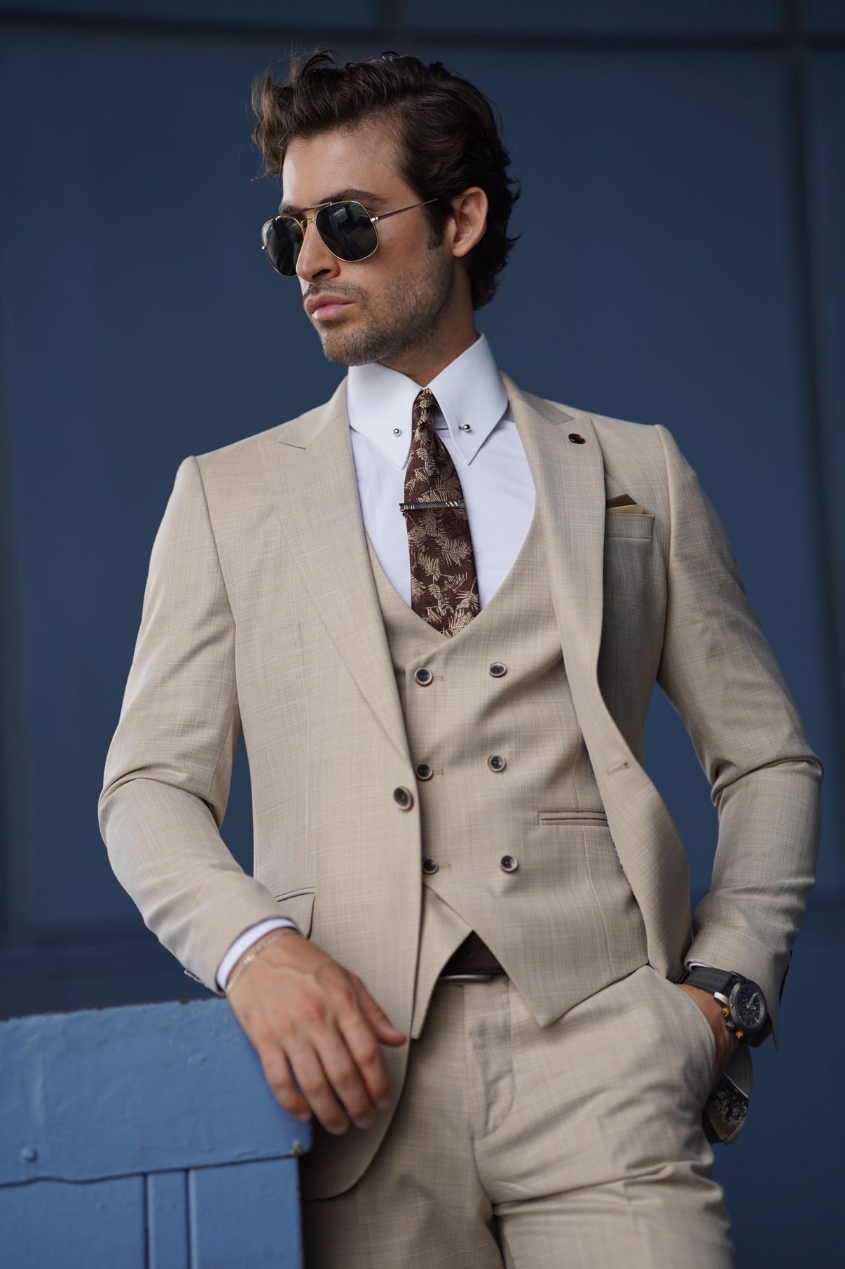 Daniel Slim Fit Cream Wool Suit – BRABION