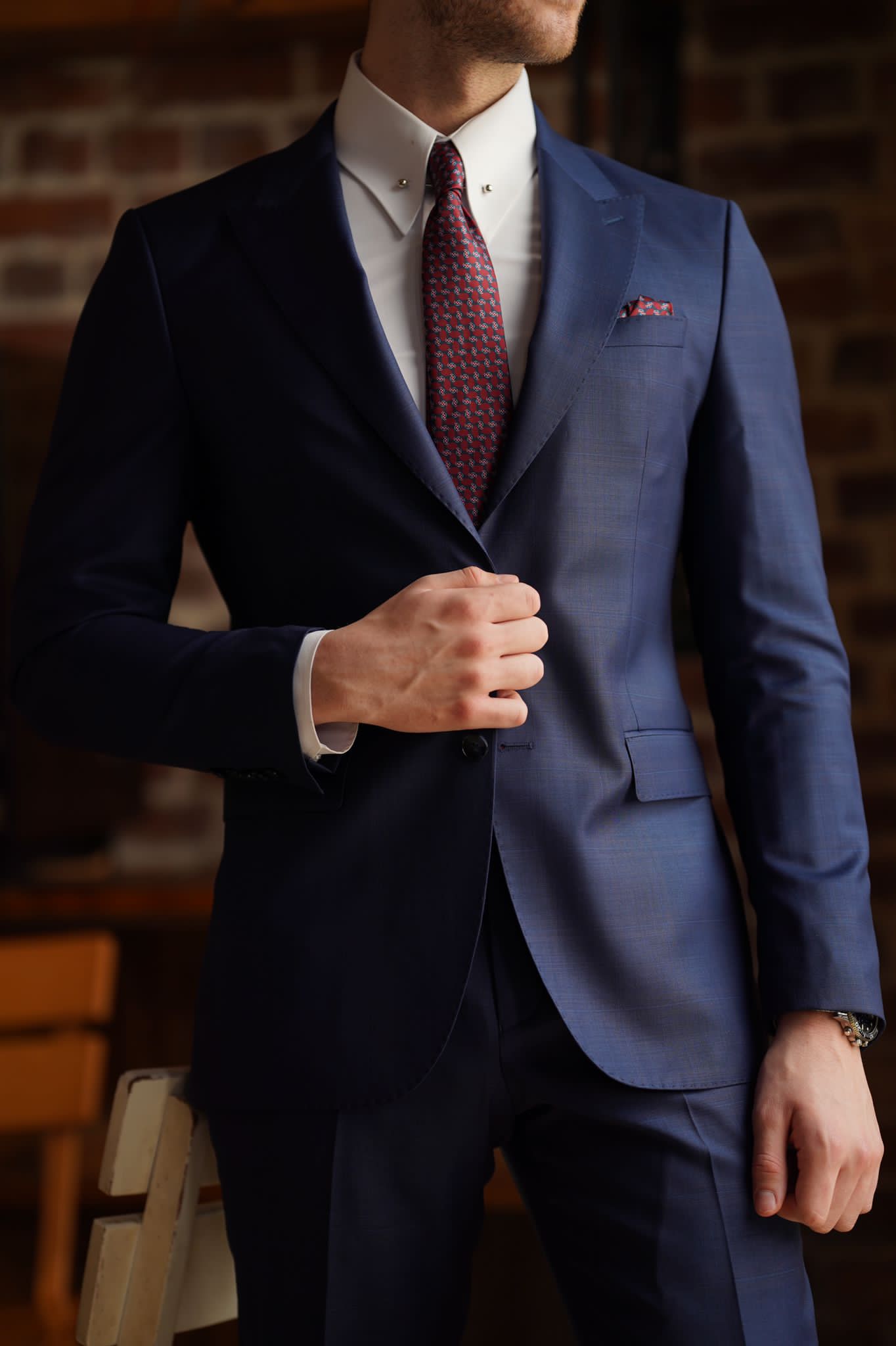 Daniel Slim Fit Navy Blue Wool Suit – BRABION
