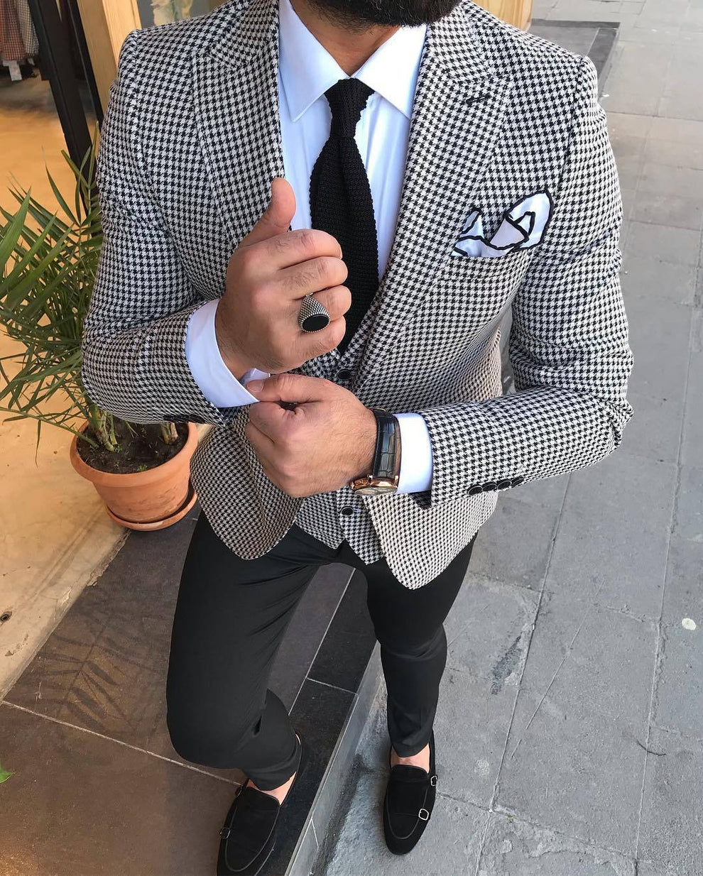 Havana White Checked Suit – BRABION