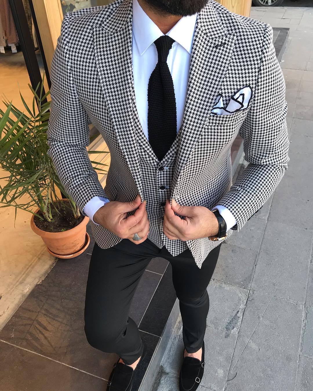 Havana White Checked Suit – BRABION