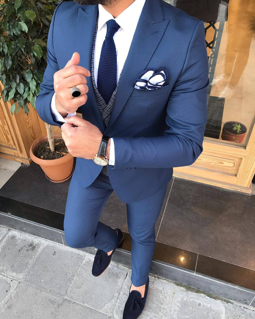 Joseph Navy/Gray Slim-Fit Suit – BRABION