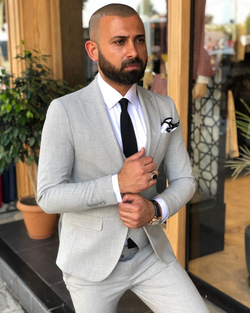 Davis Gray Slim-Fit Suit – BRABION
