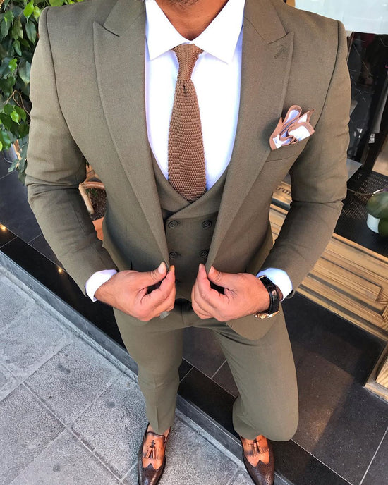 Austin Khaki Slim-Fit Suit – BRABION