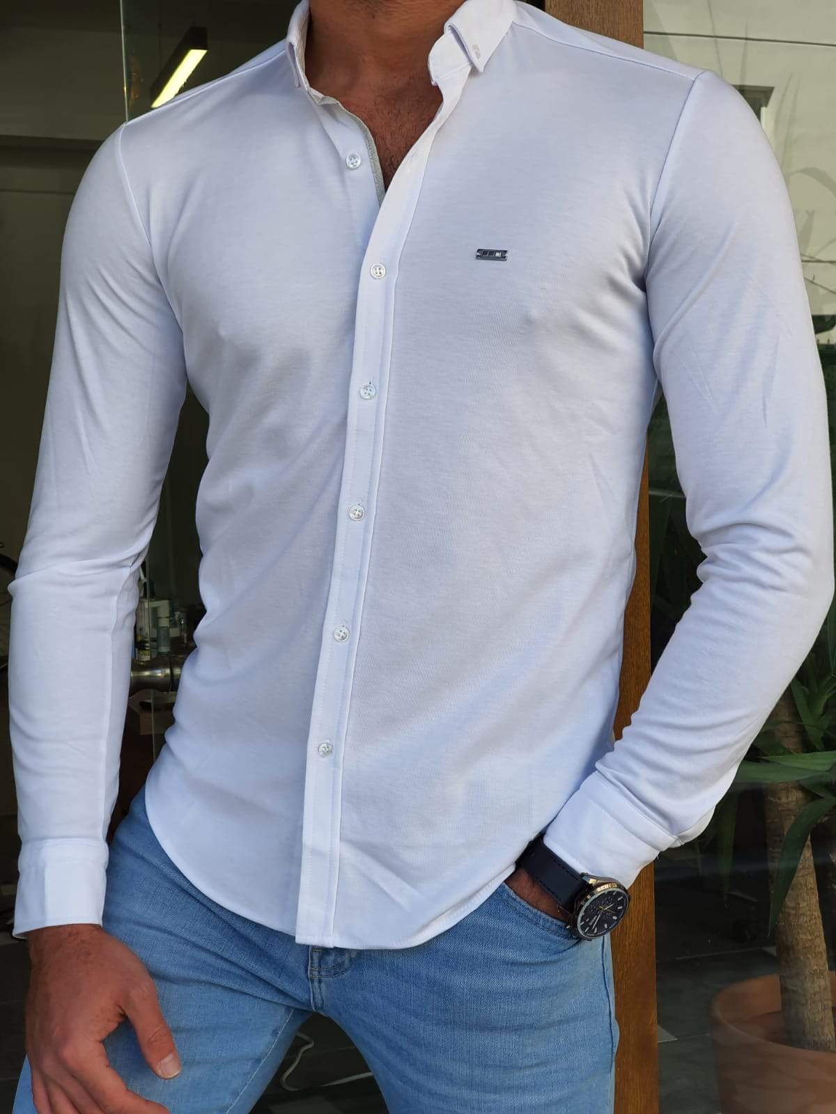 Bala White Slim Fit Long Sleeve Shirt – BRABION