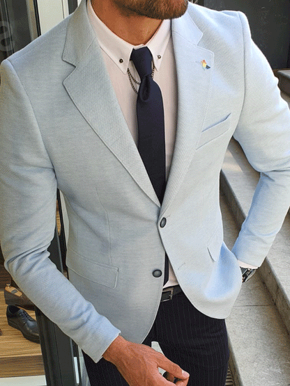 Bellingham Sky Blue Slim Fit Blazer – BRABION