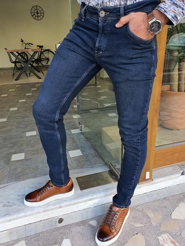 Bastoni Navy Blue Slim Fit Jeans – BRABION
