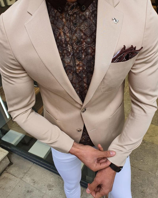 Edmond Beige Slim Fit Suit – BRABION