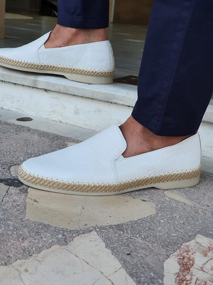 Salerno White Slip-On Loafers – BRABION