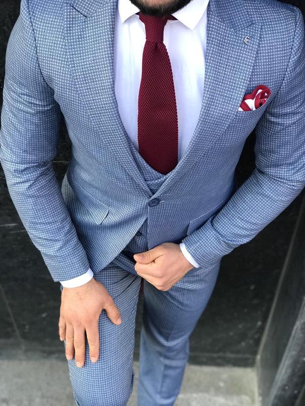 Austin L- Blue Slim-Fit Suit – BRABION