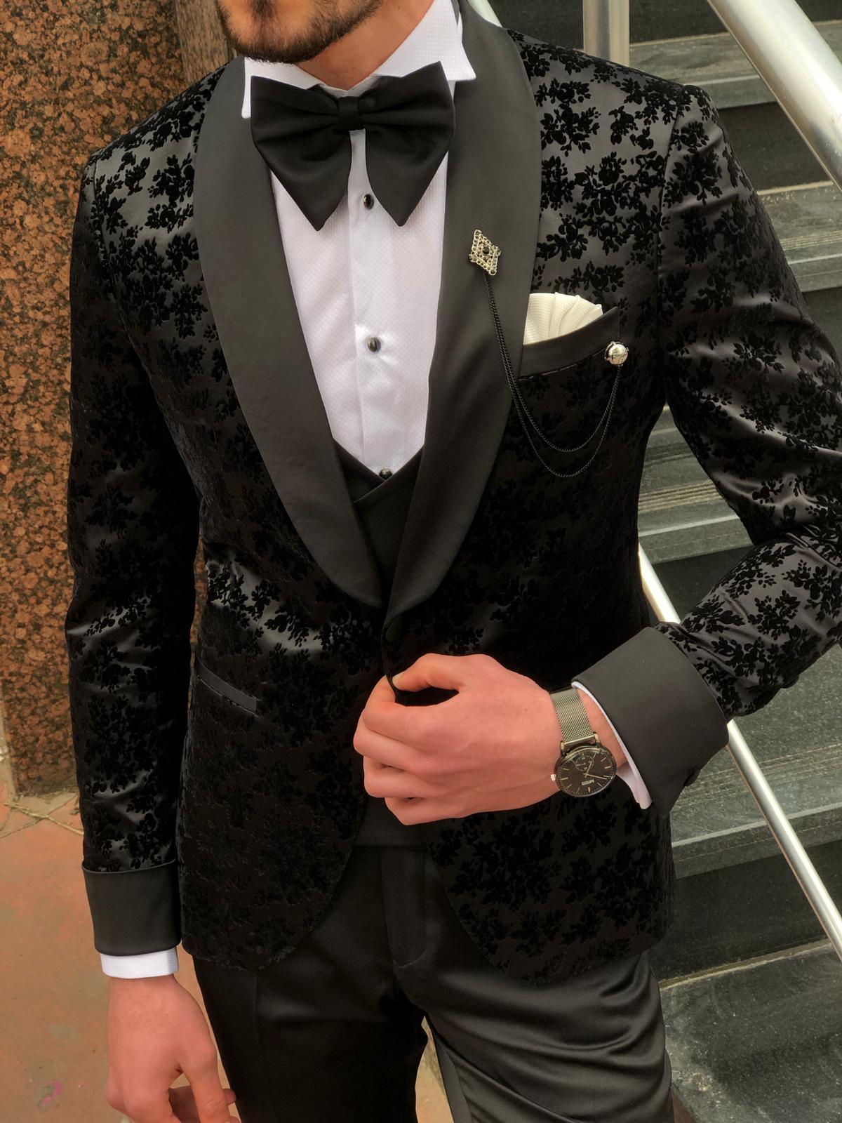 Abboud Black Embroidery Tuxedo – BRABION