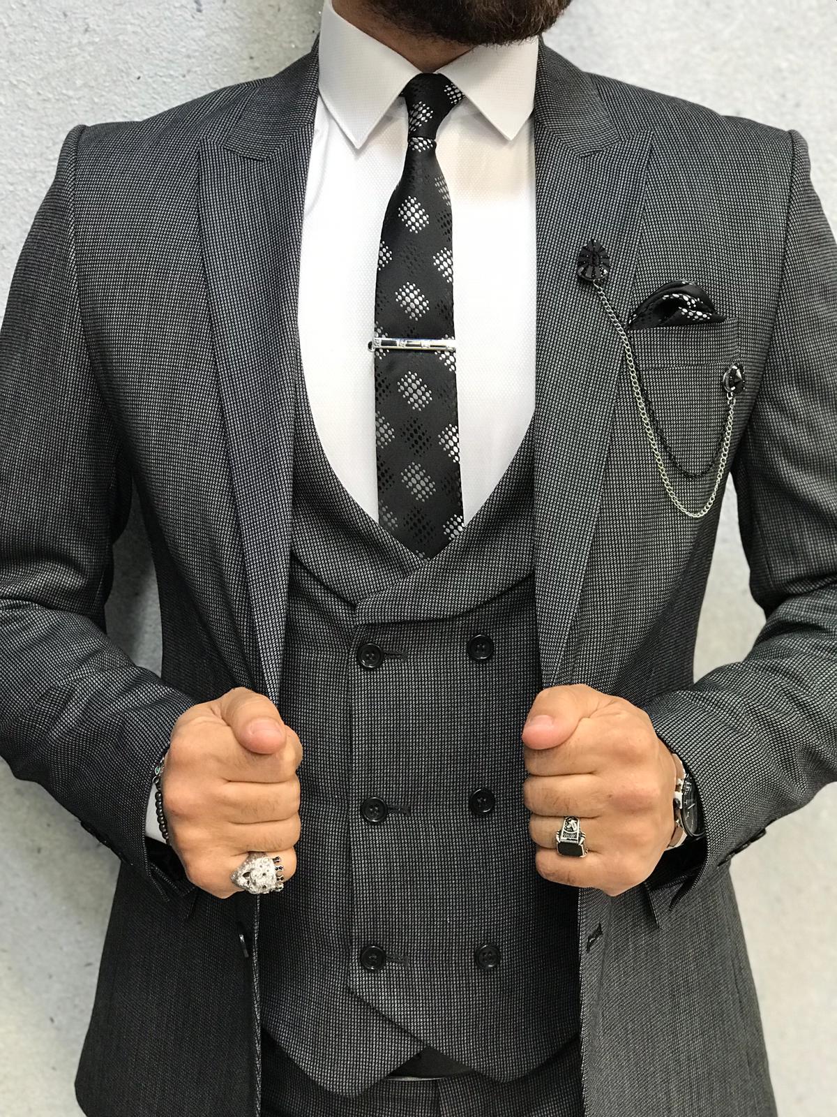 Apollo Gray Slim-Fit Suit – BRABION