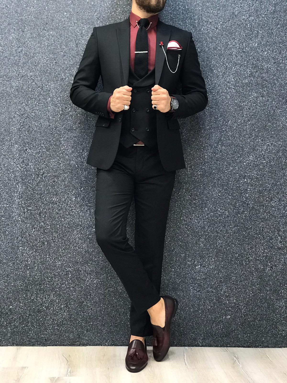 Apollo Armulle Black Slim-Fit Suit – BRABION