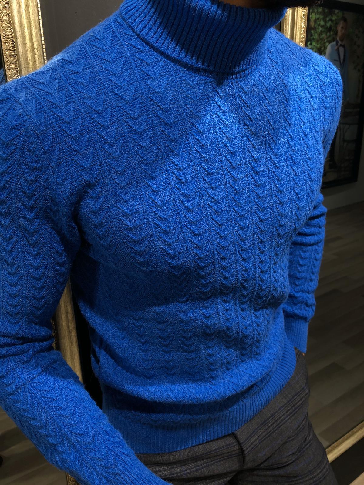 Calvin Slim-Fit Wool Turtleneck Knitwear Sax – brabion