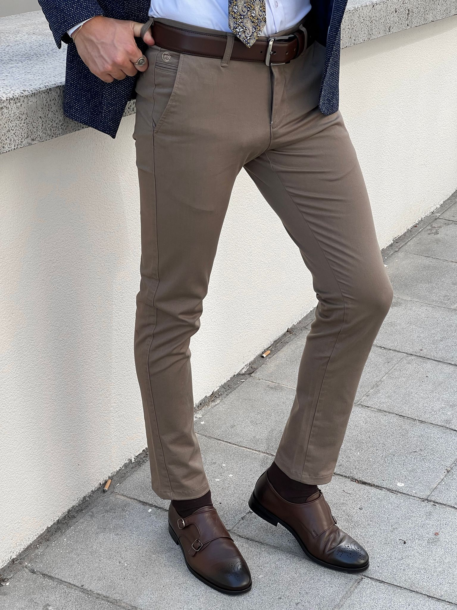 Giorgio Slim Fit Cotton Mink Pants – BRABION