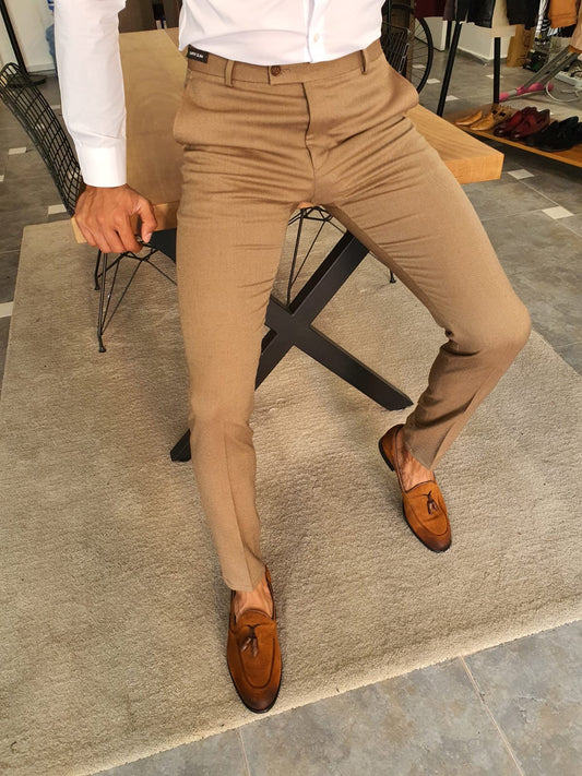 Torino Brown Slim Fit Pants