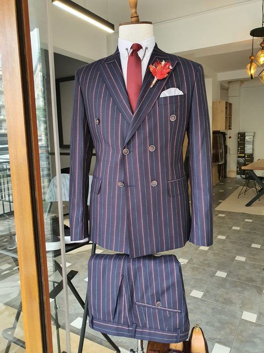 Napoli Navy Blue Slim Fit Pinstripe Suit