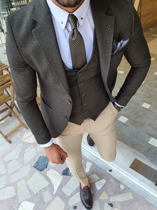 Edmond Beige Slim Fit Suit