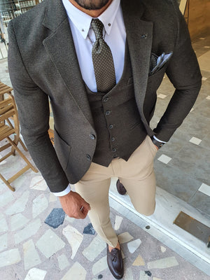 Henderson Khaki Slim Fit Suit – Brabion
