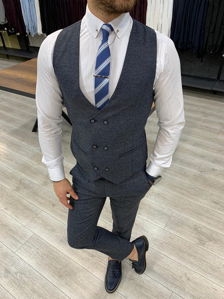Wilson Navy Blue Slim Fit Suit – Brabion