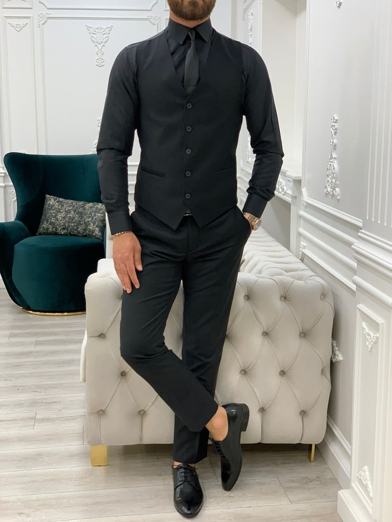 Lance Black Slim Fit Suit – Brabion