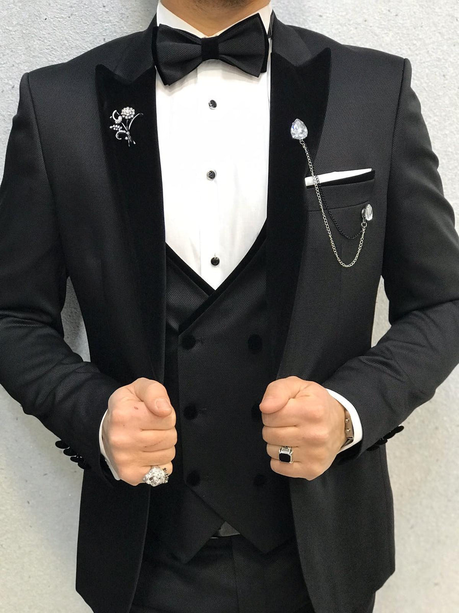 Ventura Black Slim Fit Tuxedo – Brabion