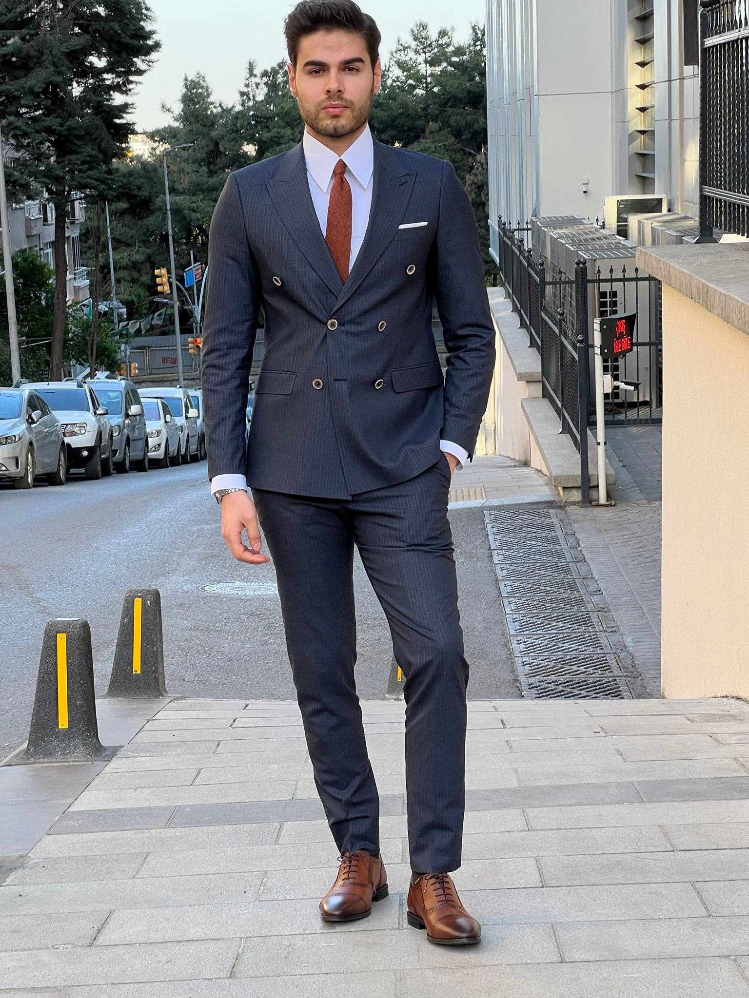 Argeli Red Slim Fit Suit Free Shipping - BOJONI – BRABION