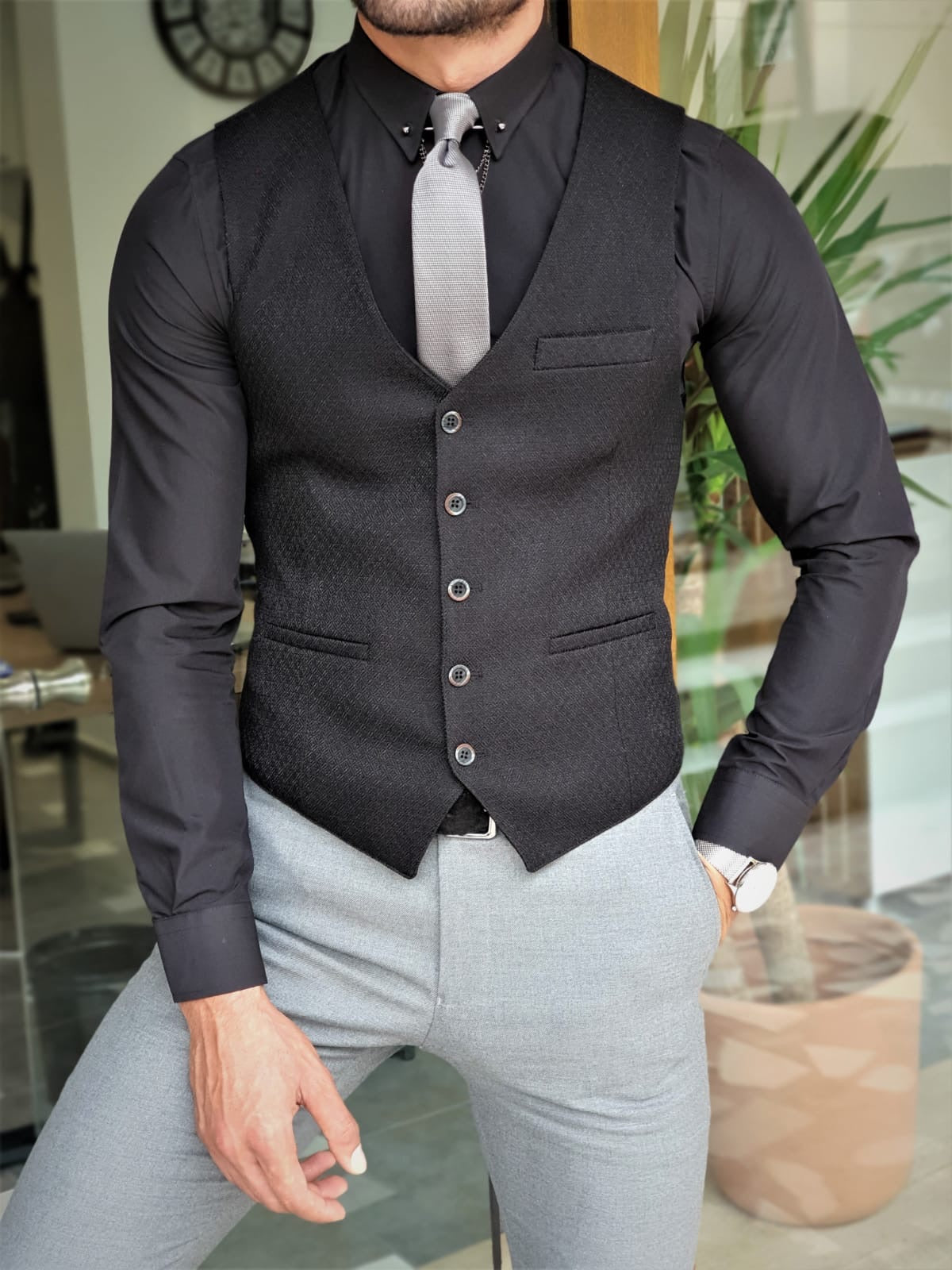 Henderson Jet Black Slim Fit Suit – Brabion