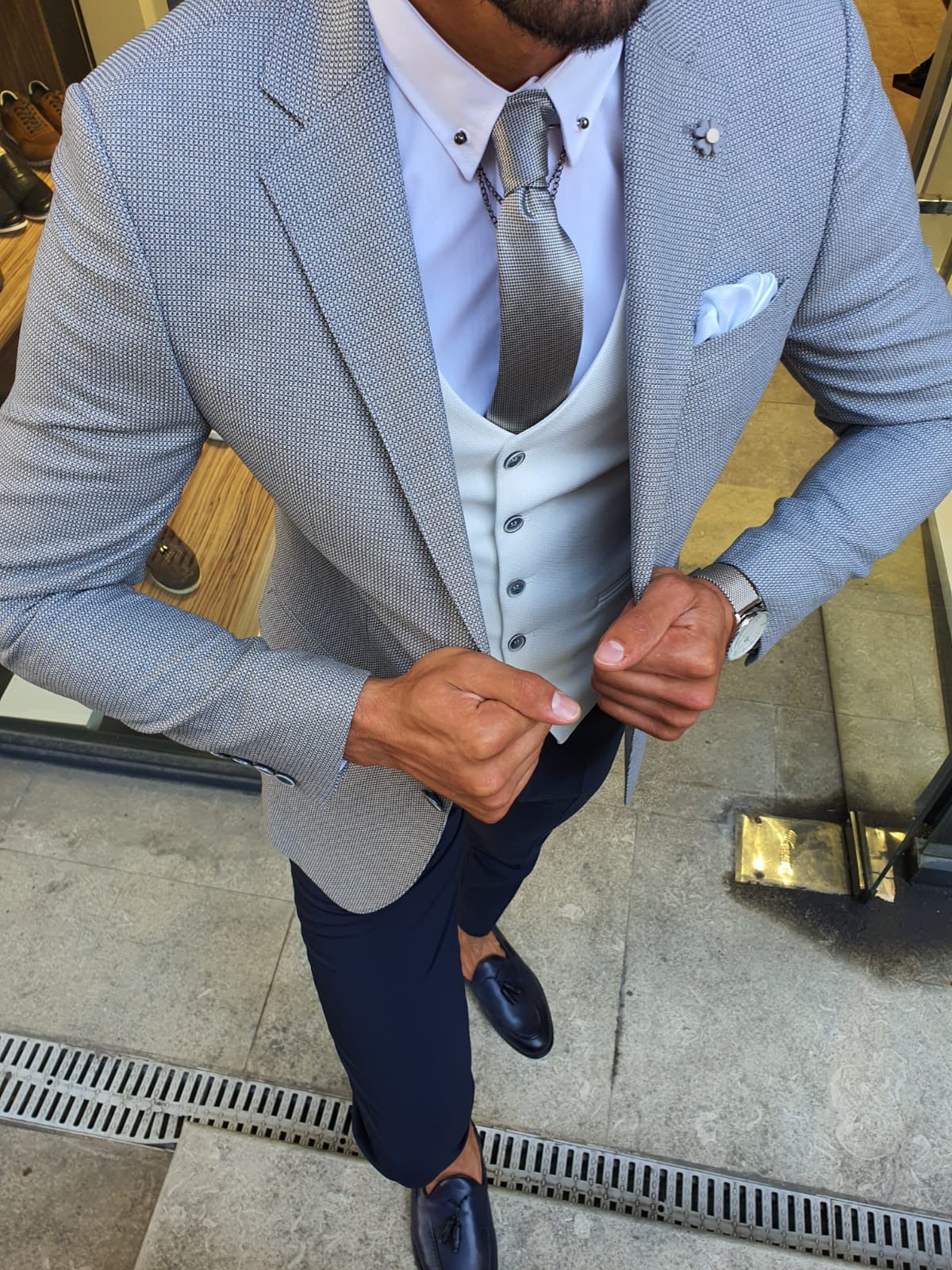 Orem Gray Slim Fit Suit – BRABION