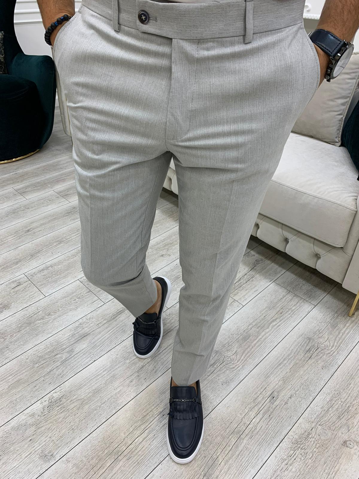 Florian Navy Blue Slim Fit Peak Lapel Plaid Suit – Brabion