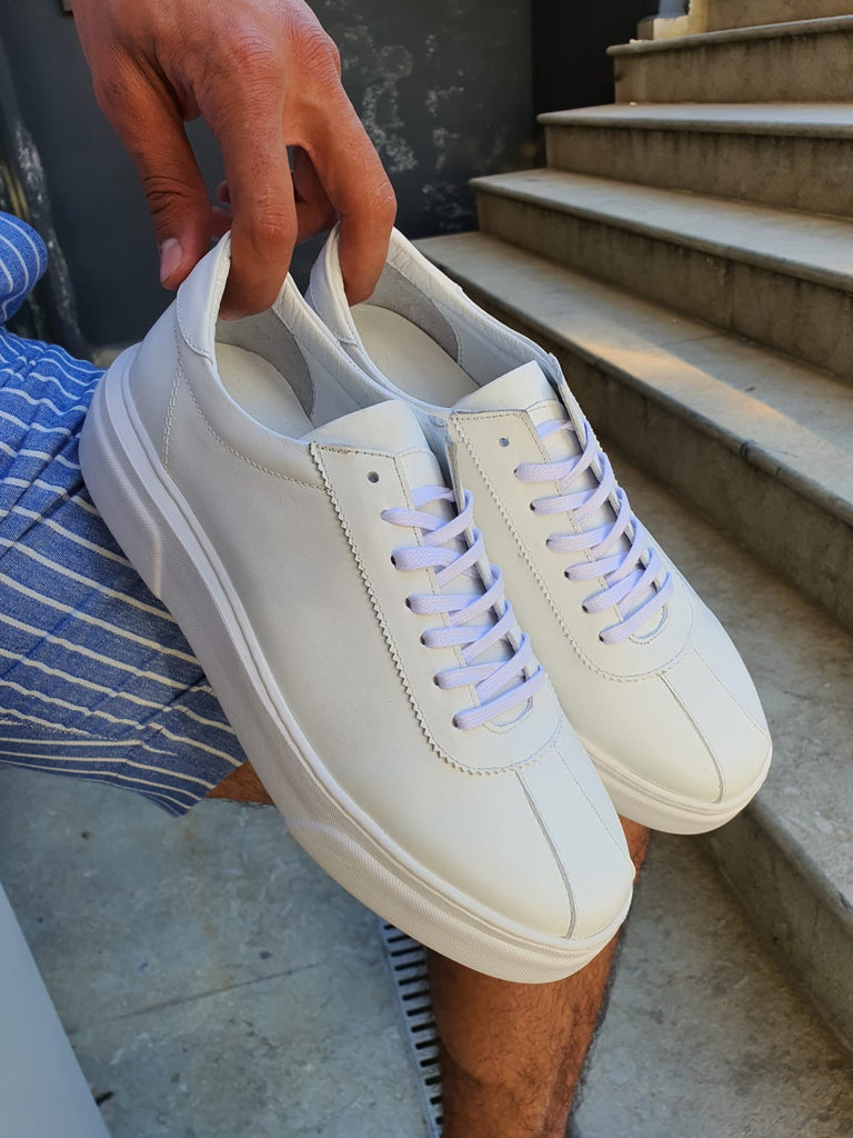 Bellingham White Laced Sneakers – Brabion