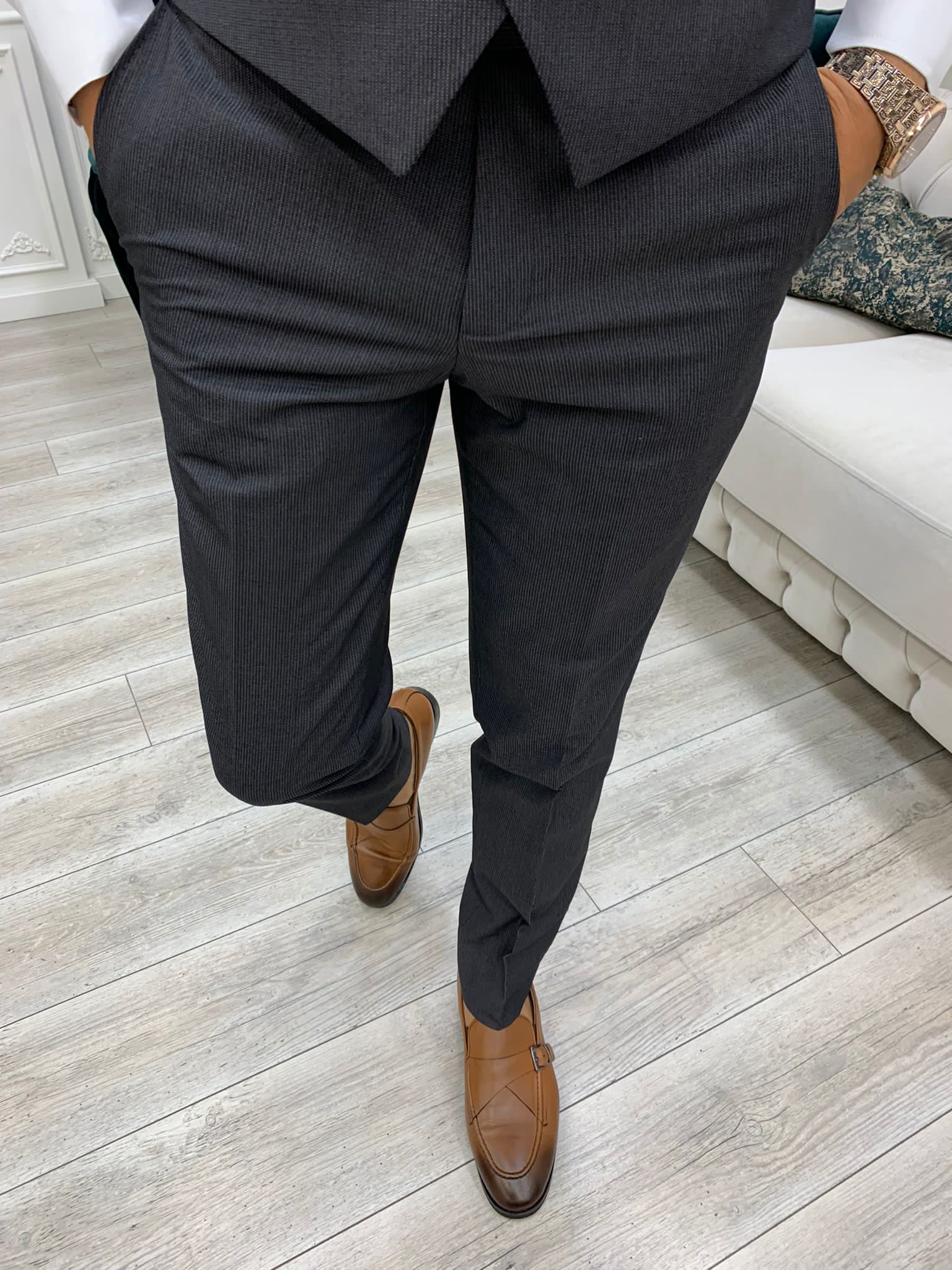 Austin Black Slim Fit Peak Lapel Suit – BRABION