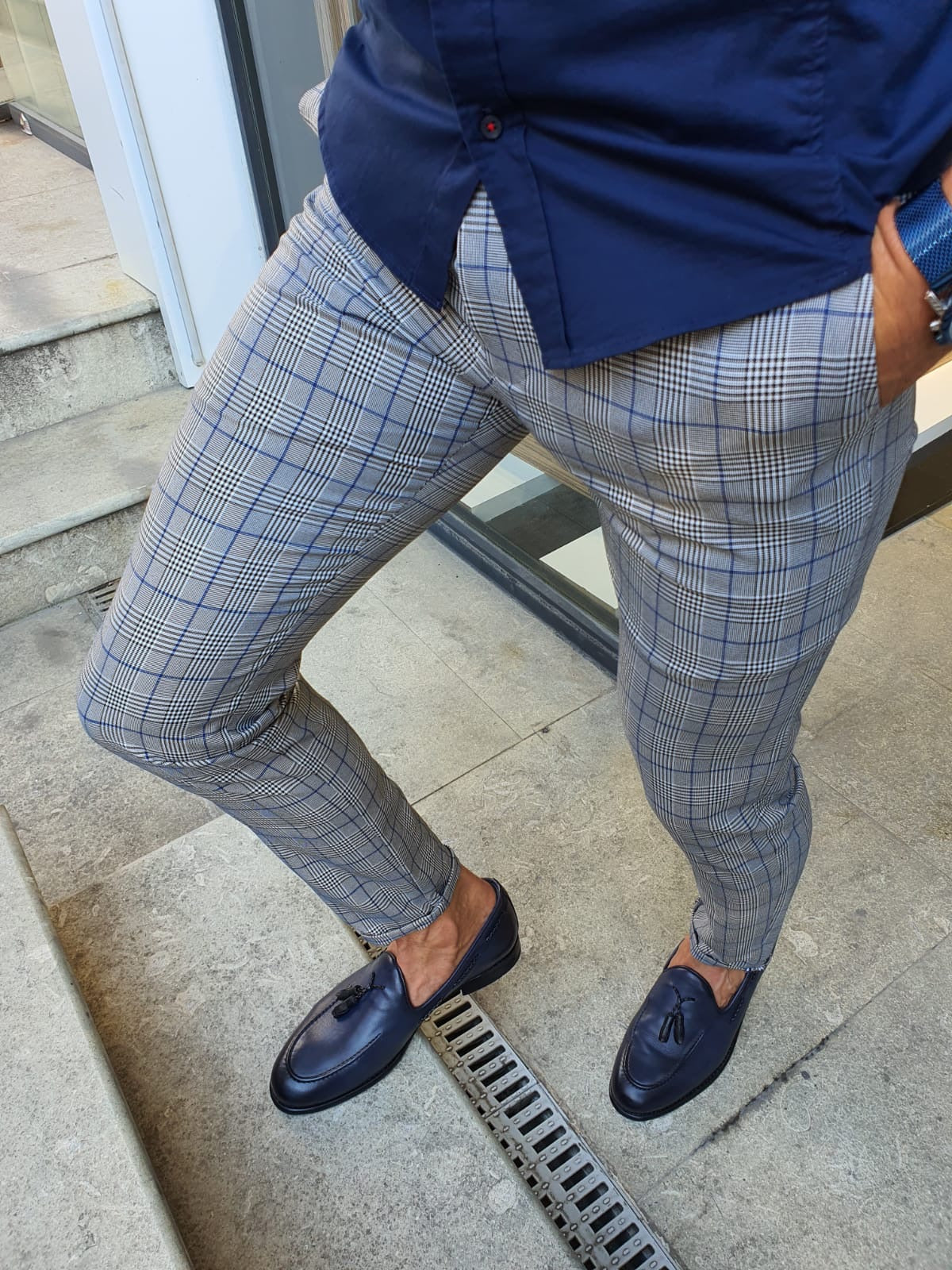 Sparks Sax Slim Fit Plaid Pants – BRABION