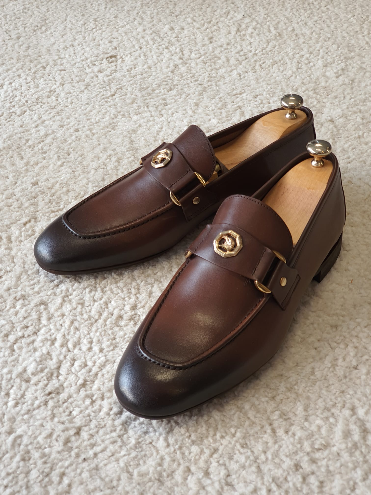 Berton Brown Penny Loafers – brabion
