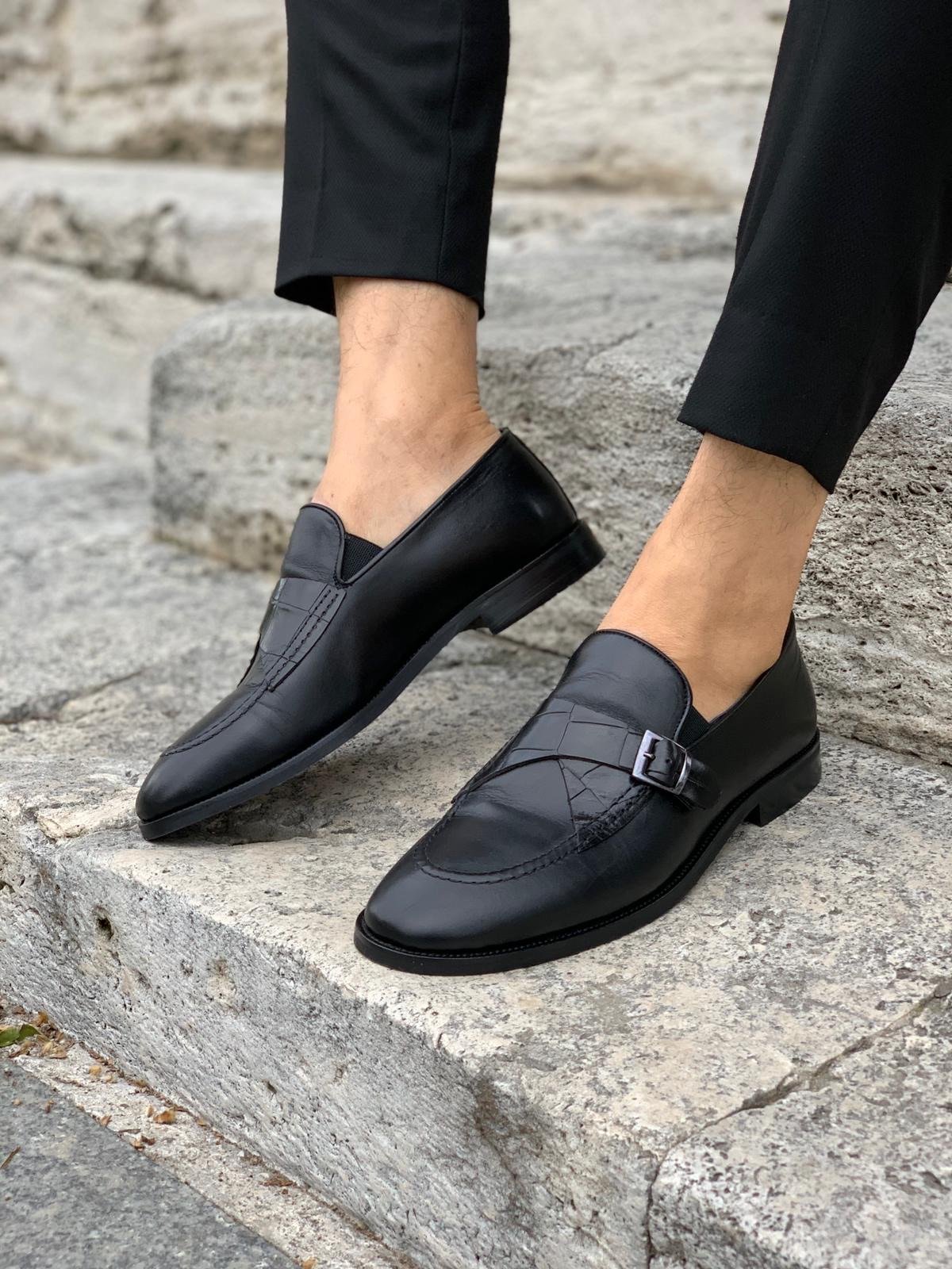 Stanoss Black Buckle Shoes – BRABION