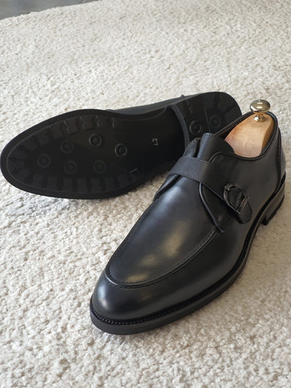 Antonio Black Buckle Loafers – BRABION